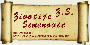 Životije Simenović vizit kartica